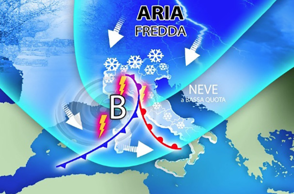 Meteo: Allerta Prot. civile attacco invernale, temporali e neve a bassa quota. L'evoluzione