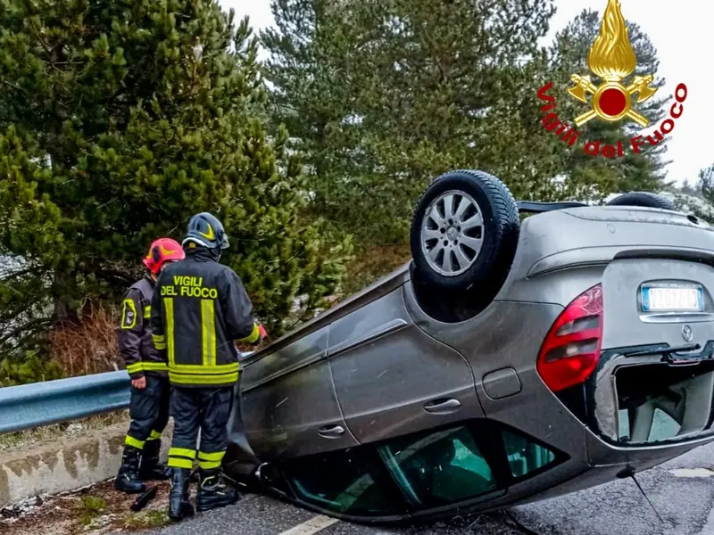 Incidenti stradali. San Giovanni in Fiore un cane provoca ribaltamento dell'auto. Intervento dei Vvf