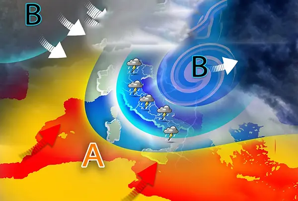 Meteo: Domani nuova perturbazione carica di piogge da nord verso il centro-sud. Ecco l'evoluzione