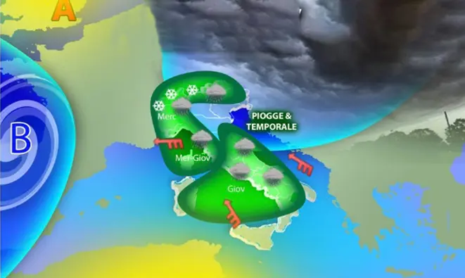 Meteo: Ancora, piogge e temporali dal nord al centro-sud poi weekend Sole. L’evoluzione