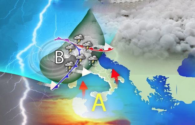 Meteo Weekend 1° Maggio: l’Italia divisa in due nubifragi e grandinate e temperature calde. Dettagli