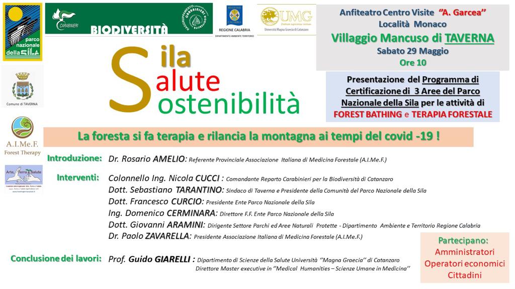 Comuni virtuosi, Taverna. "Consulente Facilitatore in Forest Therapy nel Parco della Sila".