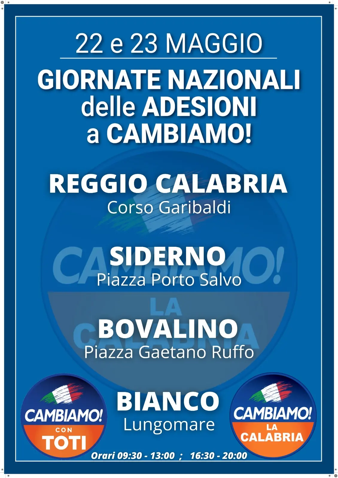 "Cambiamo" di Giovanni Toti: parte la nuova campagna tesseramenti anno 2021