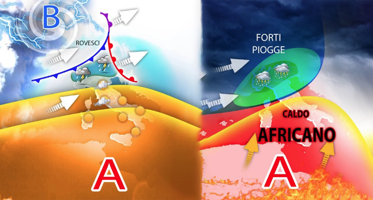 Meteo: Calore in aumento, poi lunedì l’Italia spezzata tra tanto caldo africano e forti piogge.