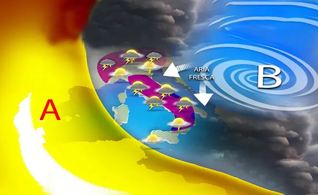 Meteo: brusco peggioramento entro sera, poi tante piogge e improvvisi nubifragi. Previsioni