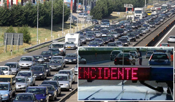 Autostrada A1 Perde controllo auto e si schianta. Bilancio Un morto ed un ferito 5 Km di coda