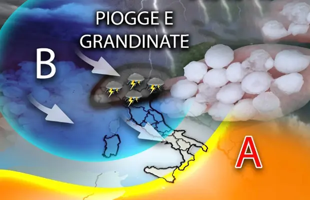 Meteo: prossima settimana, stop all’estate, in arrivo piogge, grandinate calo termico.