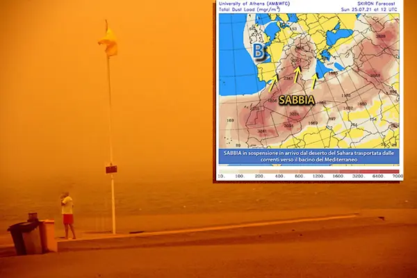 Meteo: arriva la sabbia dal deserto! L'Italia si tingerà di Giallo e Rosso. Ecco tutti i dettagli