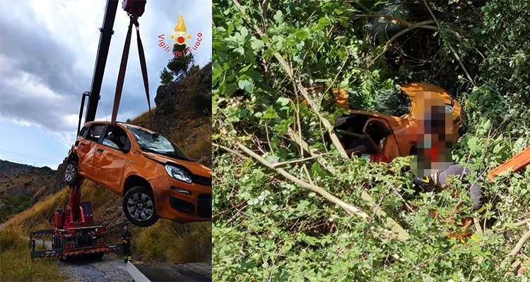 Incidenti.Tragedia scampata, SP263, mamma e figlio con auto giù nella scarpata. Intervento dei Vvf