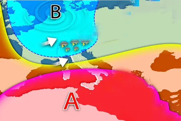 Meteo: l'Italia in zona rosso fuoco poi Weekend estremo, tra caldo intenso e forti temporali