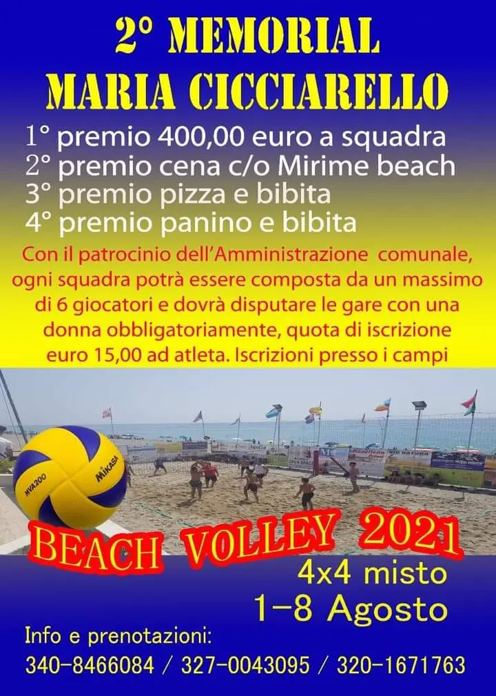 2° Memorial di Volley "Maria Carmela Cicciarello". La comunità la ricorda con affetto