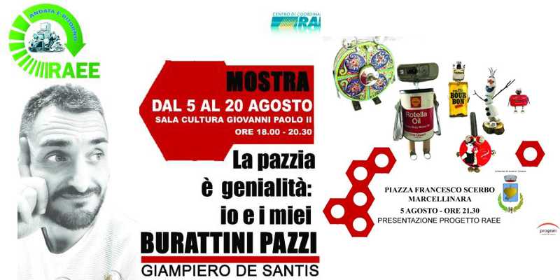 "Burattini pazzi”: apertura mostra giovedì 5 agosto a Marcellinara. Ore 21.30 – Piazza F. Scerbo
