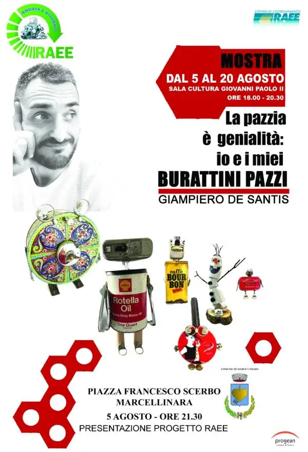 "Burattini pazzi”: apertura mostra giovedì 5 agosto a Marcellinara. Ore 21.30 – Piazza F. Scerbo