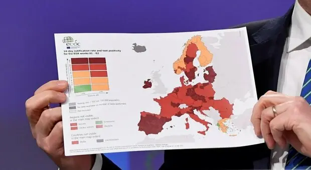 Covid: anche la Calabria in Zona Rossa nelle mappe Ue.