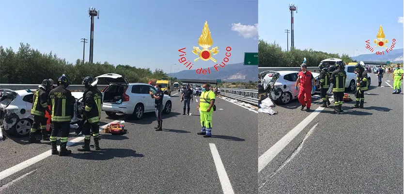 Lamezia, incidente sull'autostrada A2 Tre vetture coinvolte, intervento dell’Elisoccorso e Vvf