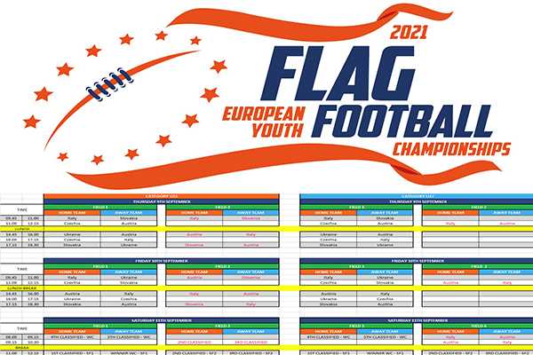 Campionati Europei Junior Flag: ecco il programma