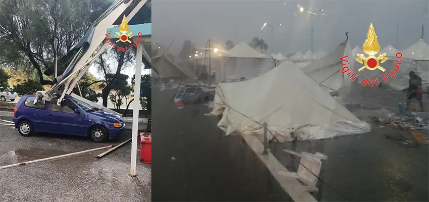 Maltempo. Tempesta di vento si abbatte su Falerna Marina sul posto i Vvf. Foto