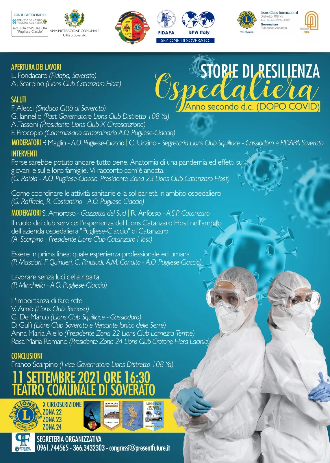 Storie di Resilienza Ospedaliera, l'11 Settembre a Soverato