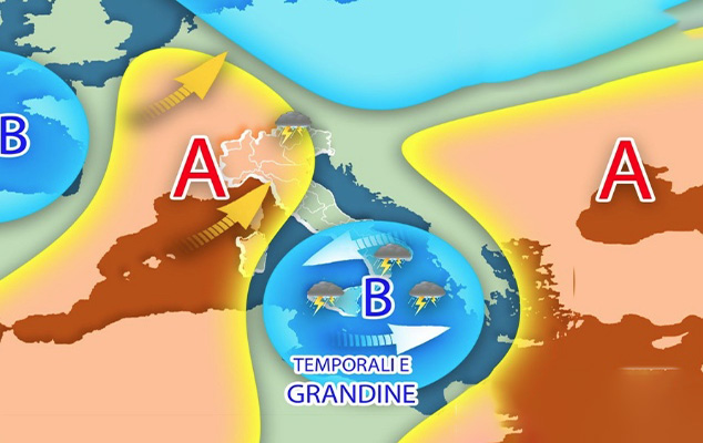 Meteo: Weekend temporali intensi e grandine. Ecco l’evoluzione