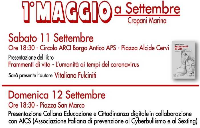 Associazione Primo Maggio, weekend di cultura e musica a Cropani Marina