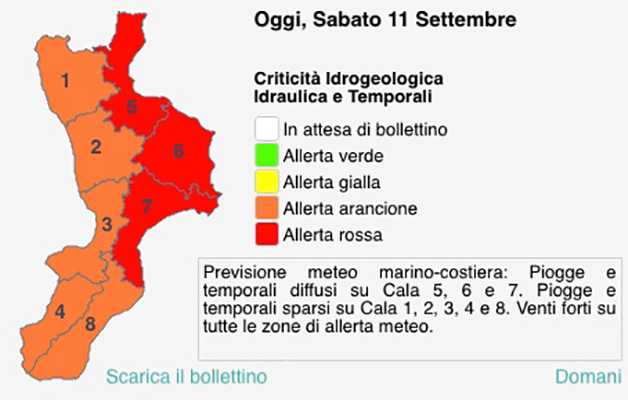 Maltempo: Prefettura Crotone, allerta meteo fino alle 24