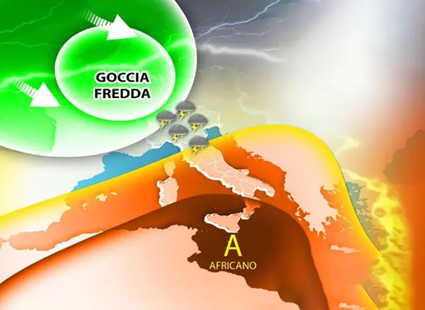 Meteo: In arrivo forti temporali con grandine poi per weekend una goccia fredda. Ecco le previsioni