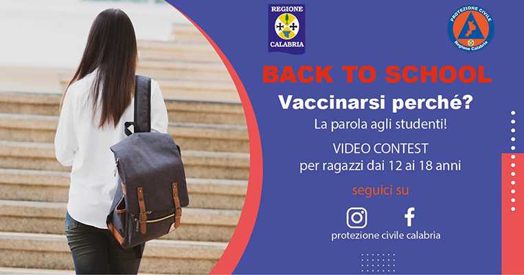 Vaccini: video contest Prot.civile Calabria per 12-18enni