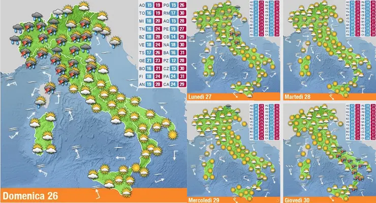 Meteo: zone con violenti temporali e grandine. Prossima settimana potrebbe cambiare tutto