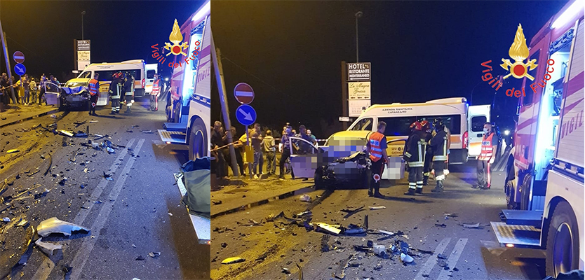 Incidenti mortali. Sella Marina. SS106, scontro frontale causa due morti e un ferito grave.