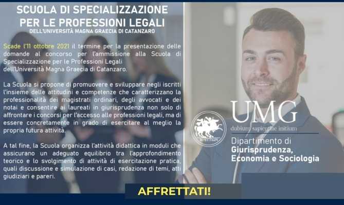 Bando scuola di specializzazione per le professioni legali: 120 posti disponibili all'università Magna Graecia di Catanzaro