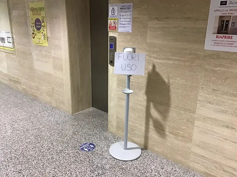 CSA-Cisal: "Nella Cittadella regionale oltre la metà dei dispenser igienizzanti fuori uso. Intervenire subito" (Foto)