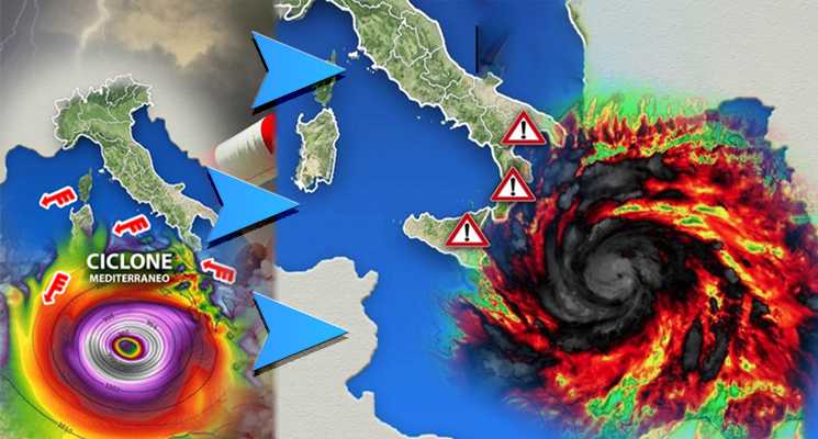 Allerta Meteo. Weekend: forte ciclone mediterraneo poi arriva Medicane "Uragano Mediterraneo". Leggi i dettagli