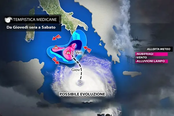 Maltempo: "Allerta Rossa" temporali violenti e venti di burrasca in Sicilia e in Calabria. Ecco i dettagli