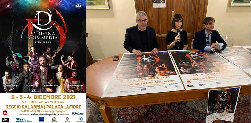 Presentata a palazzo San Giorgio “La Divina Commedia Opera Musical” dal 2 al 4 dicembre 2021 al Palacalafiore di Reggio Calabria
