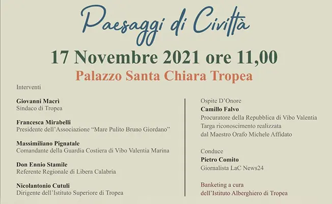 A Tropea “Paesaggi di civiltà” con l'associazione Mare pulito "Bruno Giordano"