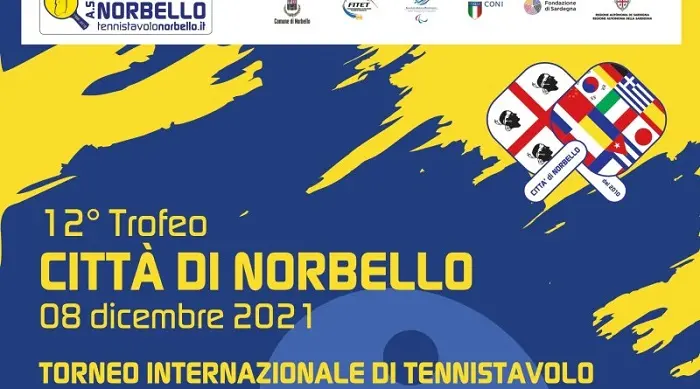 Tennistavolo Norbello: l'8 dicembre 2021 c'è il Trofeo Internazionale n. 12
