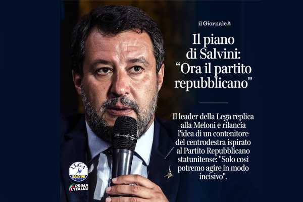 Matteo Salvini: È inutile nasconderci dietro un dito.