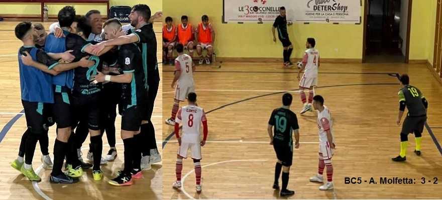 Futsal-Serie A2: Vittoria al fotofinish ed in rimonta per il BC5! (3-2)