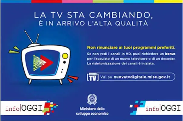 Tv: domani altri 26 comuni col digitale di ultima generazione