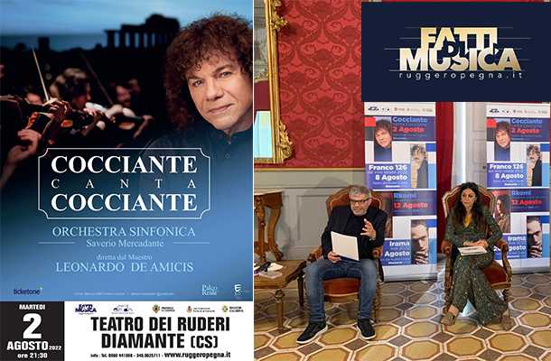 “Fatti di Musica”: storico ritorno di Riccardo Cocciante il 2 agosto al teatro dei Ruderi di Cirella