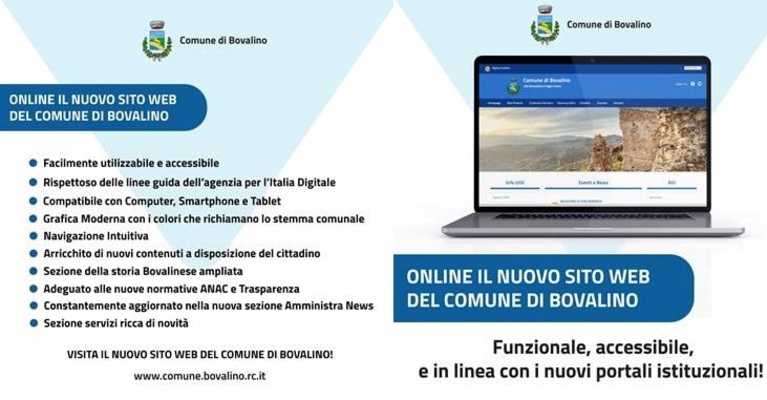 Bovalino: è on line il nuovo portale web del Comune