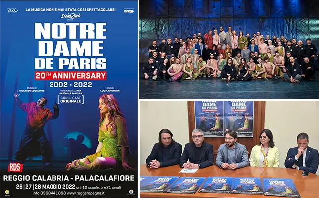 Notre Dame De Paris a Reggio C. da giovedì a sabato prossimi. Conferenza stampa di presentazione a Palazzo San Giorgio