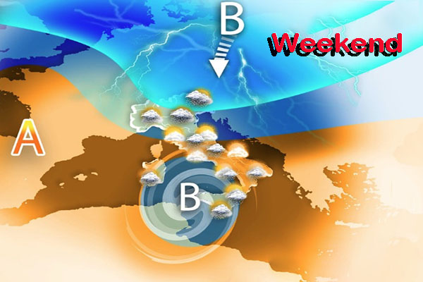 Meteo: una goccia fredda provoca nuovi temporali poi per il weekend temporali intensi. Ecco dove