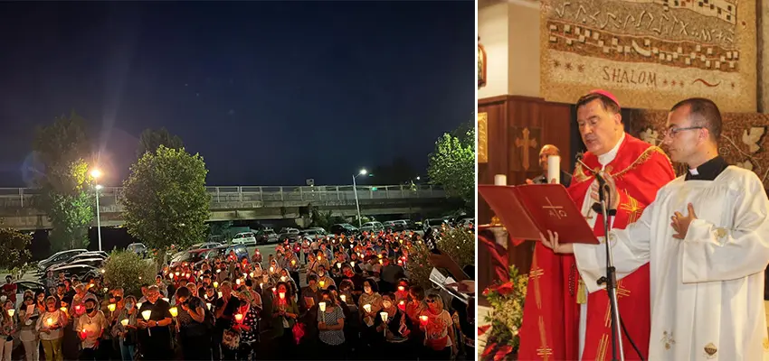 Chiesa. Arcivescovo Maniago Veglia di Pentecoste. Arcidiocesi Catanzaro Squillace