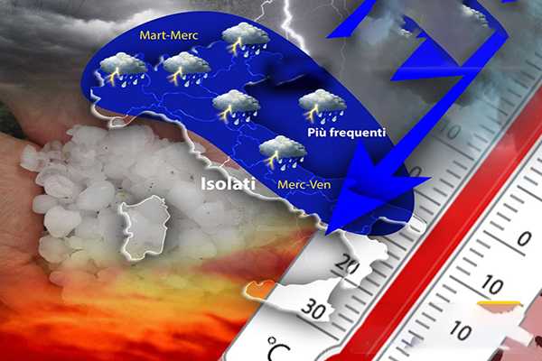 Meteo: Cambia il tempo sull'Italia giù le temperature. Fresco, temporali e vento, ecco le regioni colpite