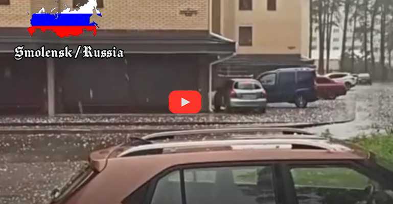Meteo Russia, grandine pericolosa colpisce la città di Smolensk (video)