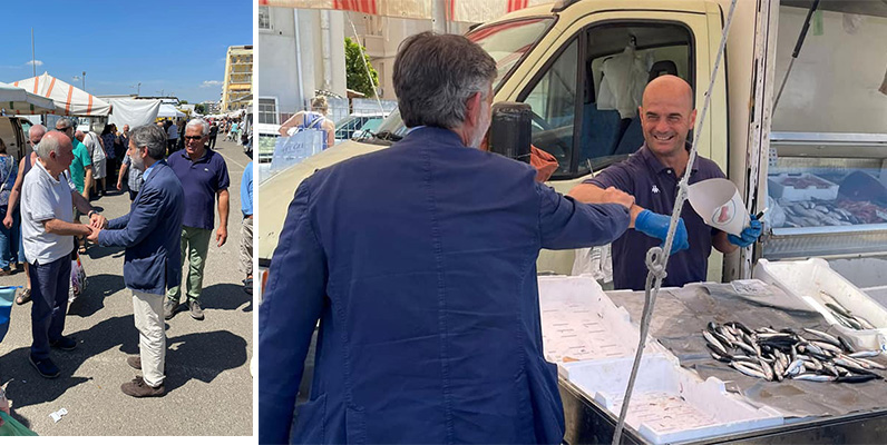 Catanzaro. Valerio Donato (candidato sindaco) al mercato di Lido