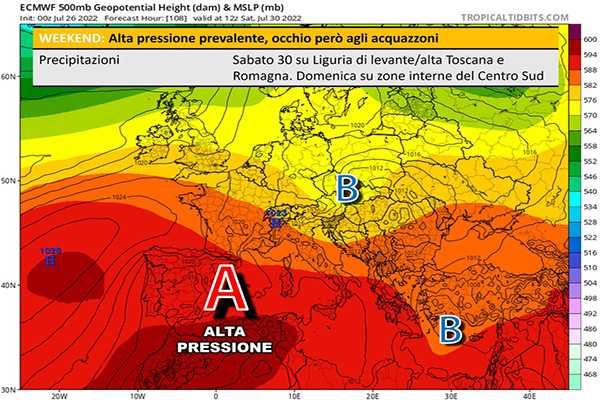 Meteo: Piccola tregua poi per il Weekend aumenta la pressione sub-tropicale