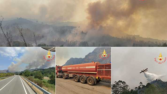 Brucia la provincia di Crotone, SS107 parzialmente chiusa, incendi lambiscono case, 30 unità dei Vvf