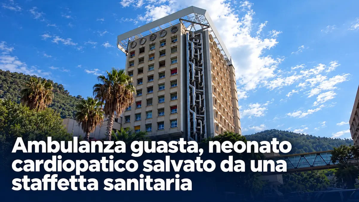 Ambulanza in avaria durante il trasferimento di un neonato cardiopatico salvato dalla rete di emergenza